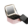 Large-capacity lamped makeup bag